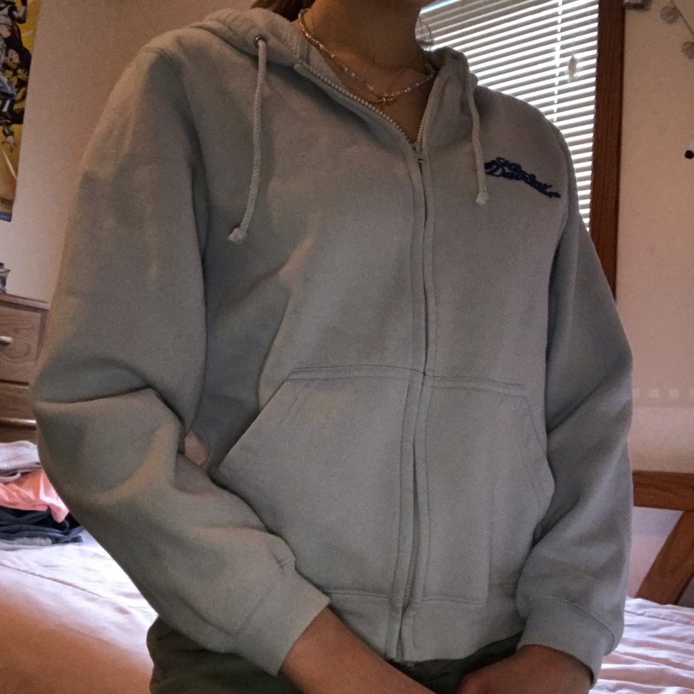 Harley Davidson Sky Blue Zip-Up Hoodie!